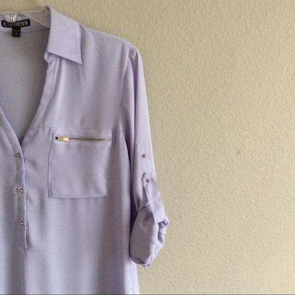 Express | Popover Blouse Lilac Purple Size S - Picture 3 of 4